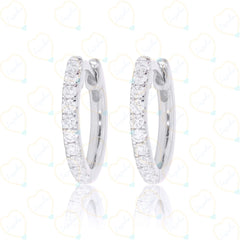 0.60 CTW Round Cut Huggie Hoop Lab Grown Diamond Earrings for Women