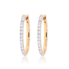 0.80 CTW Round Cut Huggie Hoop Lab Grown Diamond Earrings for Women