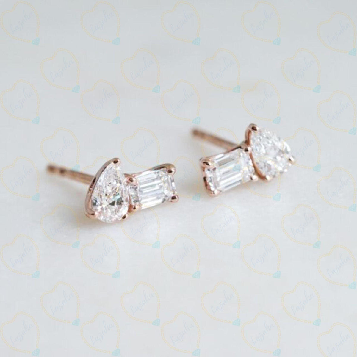 1.50 CTW Pear Cut Toi Et Moi Lab Grown Diamond Earrings for Women