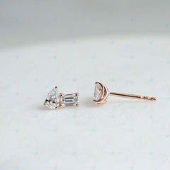 1.50 CTW Pear Cut Toi Et Moi Lab Grown Diamond Earrings for Women