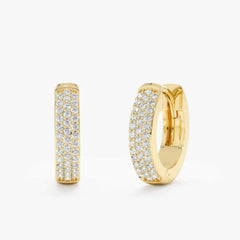 0.40 CT Round Cut Hoop Lab Grown Diamond Earrings for Women, Yellow Gold Diamond Earrings, 0.40 CT Round Cut earring, Lab Grown Diamond Earrings,Diamond Earring, lab grown diamonds, Hoop Earrings For Women..