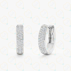 0.40 CT Round Cut Hoop Lab Grown Diamond Earrings for Women, Hoop Diamond Earrings, Earrings for Women, 0.40 CT Round Cut Lab Grown Diamond Earring