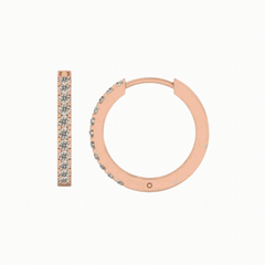 0.70 CTW Round Cut Huggie Hoop Lab Grown Diamond Earrings for Women