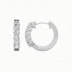 1.10 CTW Round Cut Hoop Lab Grown Diamond Earrings for Women