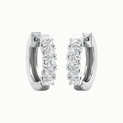 1.10 CTW Round Cut Hoop Lab Grown Diamond Earrings for Women