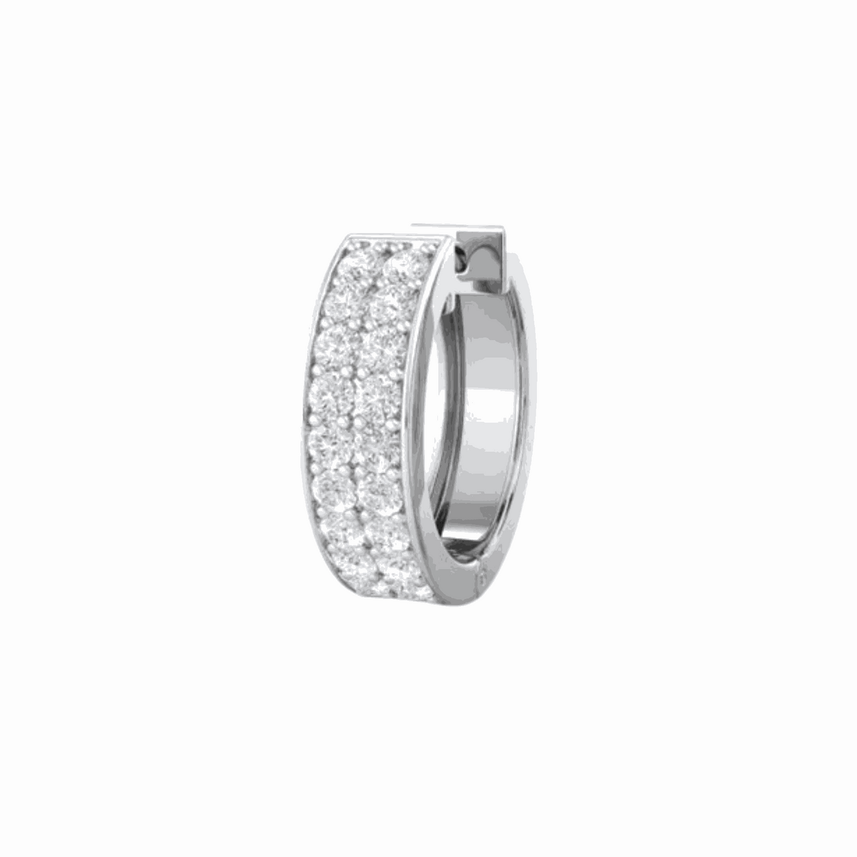 1.00 CTW Round Cut Huggie Hoop Lab Grown Diamond Earrings for Women