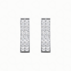 1.00 CTW Round Cut Huggie Hoop Lab Grown Diamond Earrings for Women