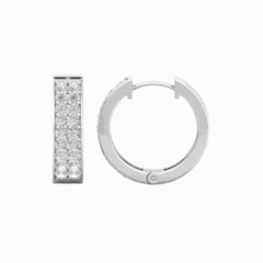 1.00 CTW Round Cut Huggie Hoop Lab Grown Diamond Earrings for Women