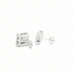 2.00 CTW Princess Cut Halo Lab Grown Diamond Earrings for Women