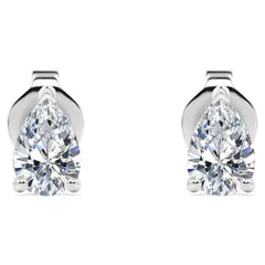 0.50 CTW Pear Cut Stud Lab Grown Diamond Earrings for Women