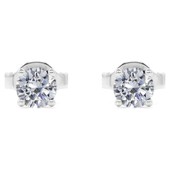 0.50 CTW Round Cut Stud Lab Grown Diamond Earrings for Women