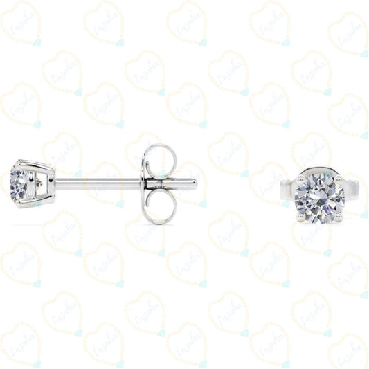 0.50 CTW Round Cut Stud Lab Grown Diamond Earrings for Women