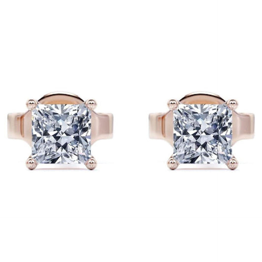 0.60 CTW Princess Cut Stud Lab Grown Diamond Earrings for Women