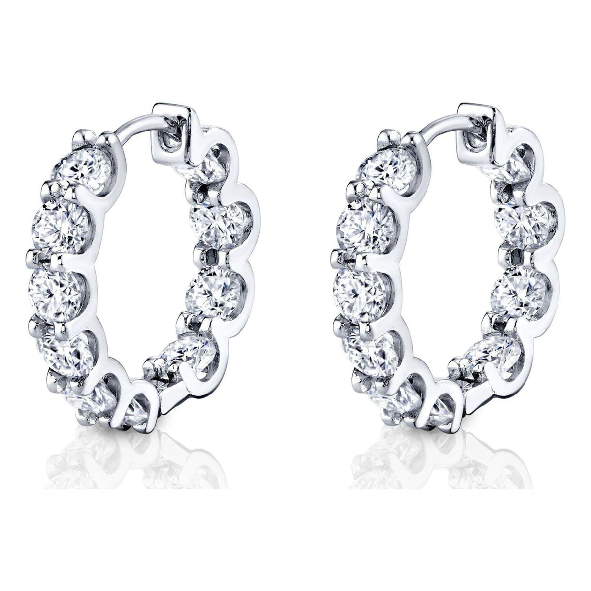 5.00 CTW Round Cut Hoop Lab Grown Diamond Earrings for Women