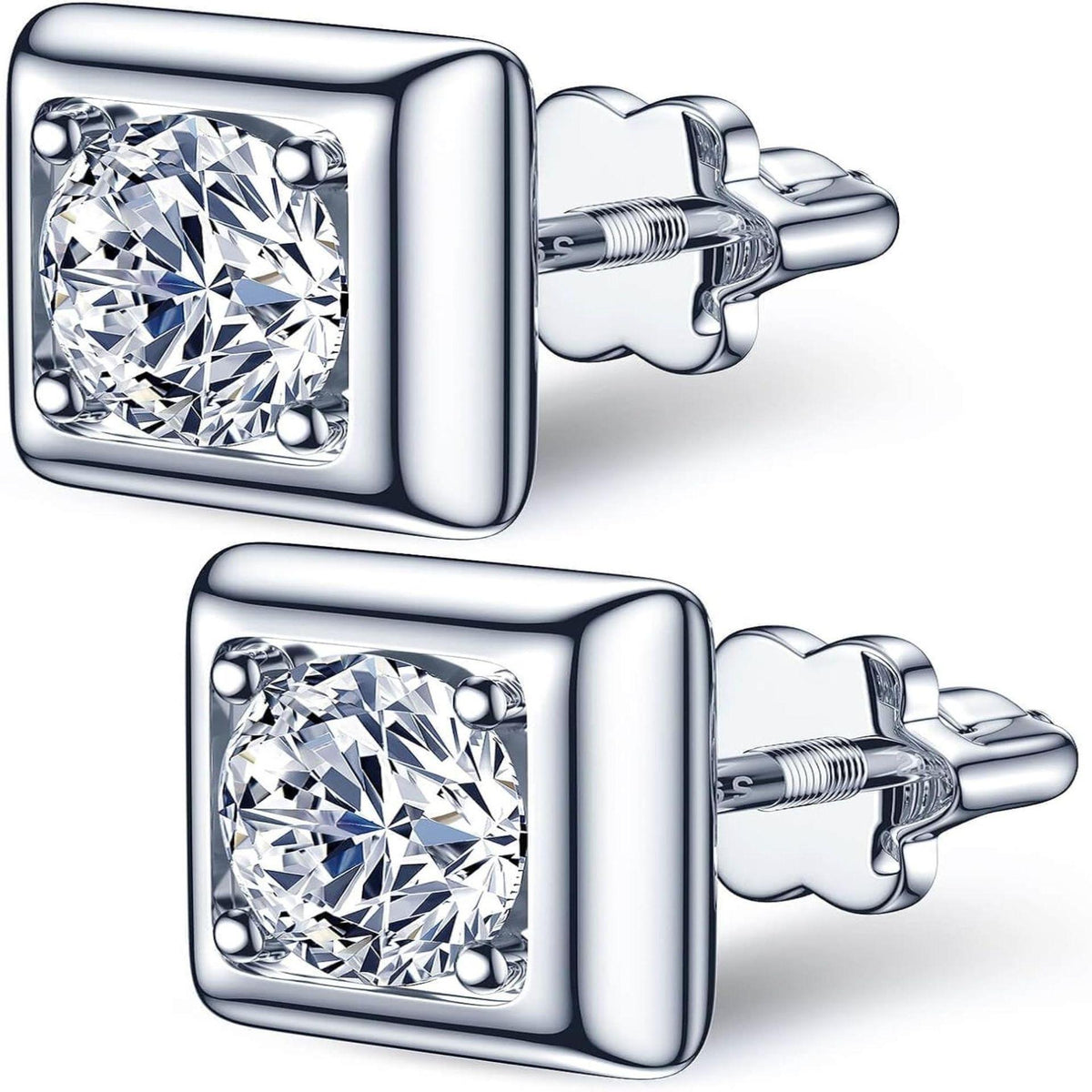 2.00 CTW Round Cut Stud Lab Grown Diamond Earrings for Women