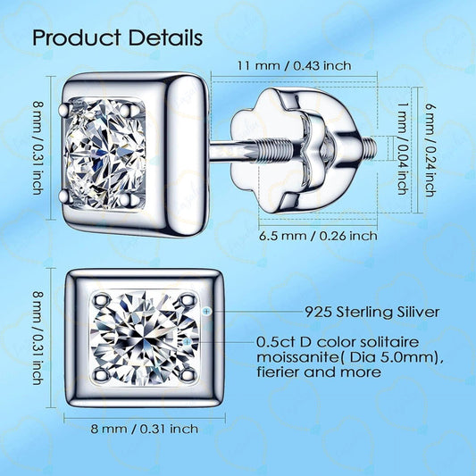 2.00 CTW Round Cut Stud Lab Grown Diamond Earrings for Women