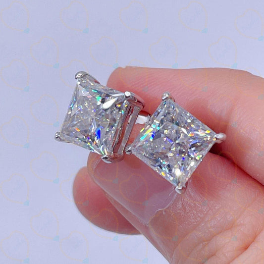 2.00 CTW Princess Cut Stud Lab Grown Diamond Earrings for Women