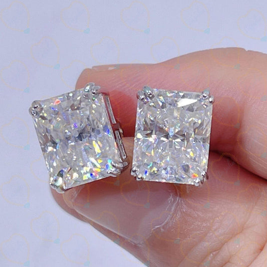 2.00 CTW Radiant Cut Stud Lab Grown Diamond Earrings for Women