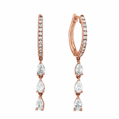 1.50 CTW Pear Cut Drop Dangle Lab Grown Diamond Earrings for Women