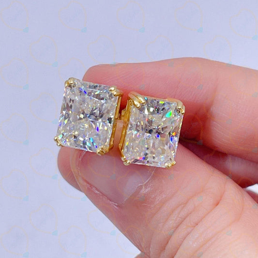 2.00 CTW Radiant Cut Stud Lab Grown Diamond Earrings for Women