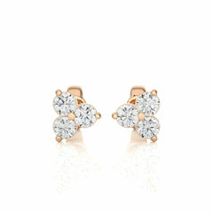 1.00 CTW Round Cut Stud Lab Grown Diamond Earrings for Women