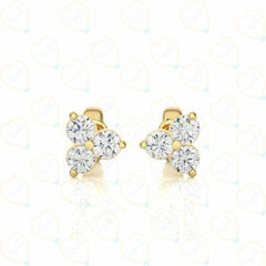 1.00 CTW Round Cut Stud Lab Grown Diamond Earrings for Women