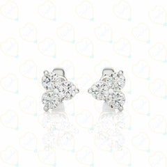 1.00 CTW Round Cut Stud Lab Grown Diamond Earrings for Women