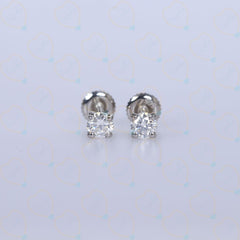 0.70 CTW Round Cut Solitaire Lab Grown Diamond Earrings for Women