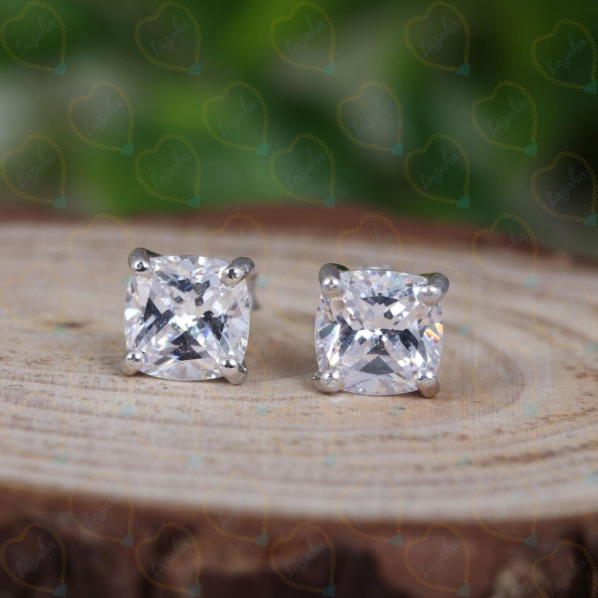 3.00 CTW Cushion Cut Stud Lab Grown Diamond Earrings for Women