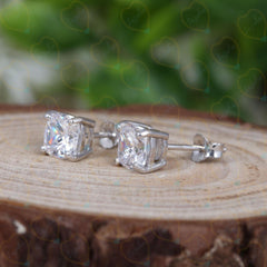 3.00 CTW Cushion Cut Stud Lab Grown Diamond Earrings for Women