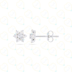 1.60 CTW Round Cut Stud Lab Grown Diamond Earrings for Women