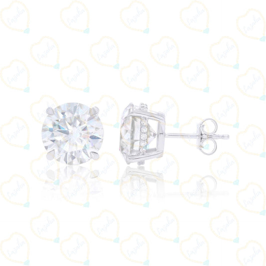 2.00 CTW Round Cut Hidden Halo Lab Grown Diamond Earrings for Women