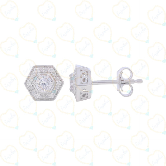 0.50 CTW Round Cut Halo Lab Grown Diamond Earrings for Women