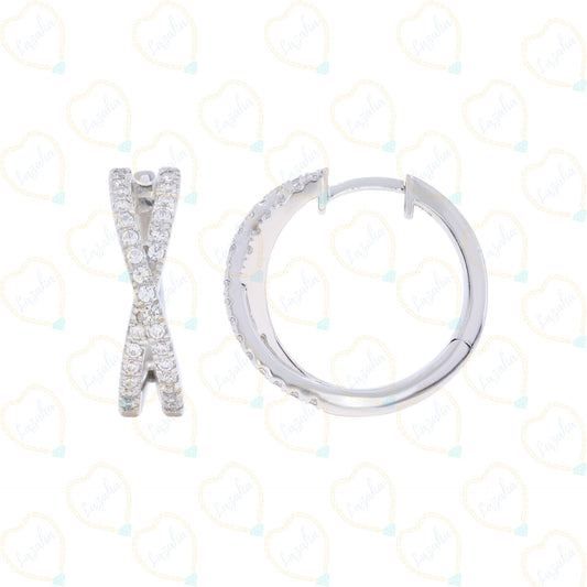 0.90 CTW Round Cut Hoop Lab Grown Diamond Earrings for Women