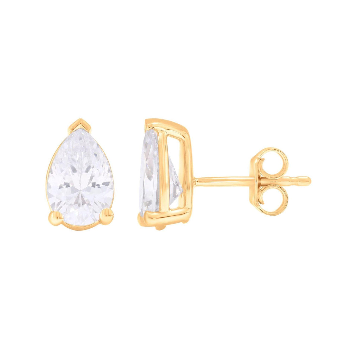 3.30 CTW Pear Cut Stud Lab Grown Diamond Earrings for Women