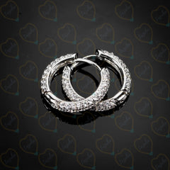 0.80 CTW Round Cut Huggie Hoop Lab Grown Diamond Earrings for Women