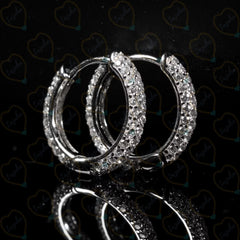 0.80 CTW Round Cut Huggie Hoop Lab Grown Diamond Earrings for Women