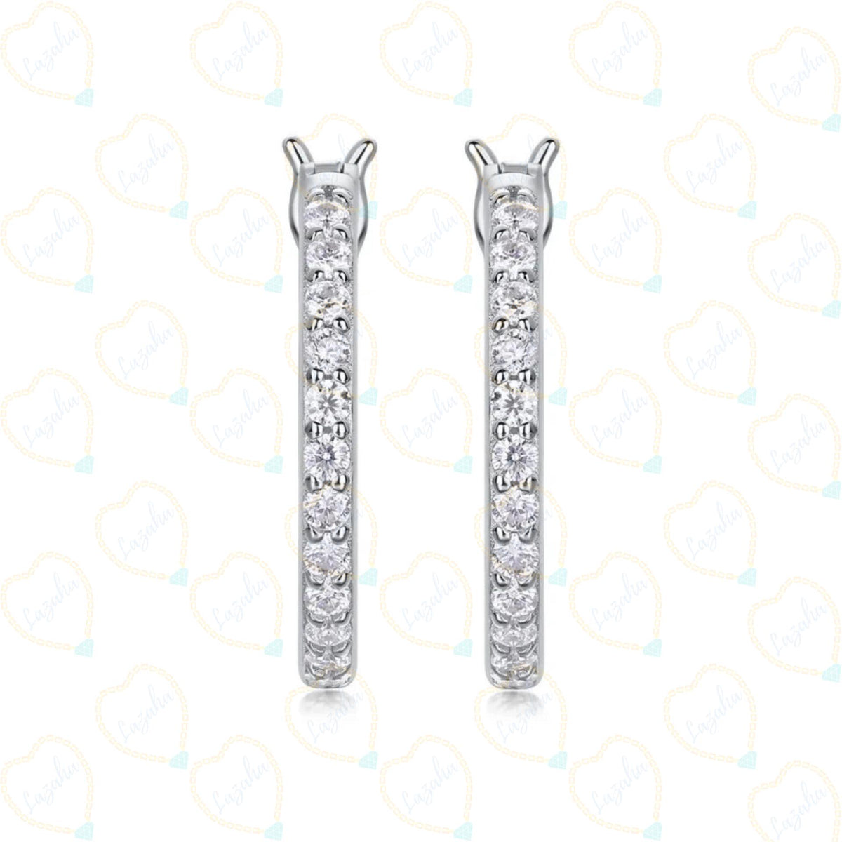 0.40 CT Round Cut Hoop Lab Grown Diamond Earrings, 0.40 CT Diamond Cut, Lab Grown Diamond earrring, Diamond earring, White Gold Round Cut Diamond earring...