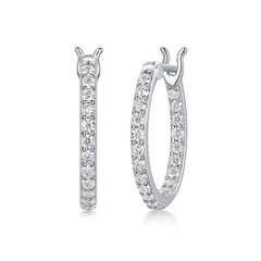 0.40 CT Round Cut Hoop Lab Grown Diamond Earrings,  Diamond Earring, Hoop Lab Created Diamond Earring, 0.40 CT  Lab Grown Diamond,  round brilliant cut diamond stud Earrings