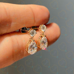 2.50 CTW Pear Cut Drop Dangle Lab Grown Diamond Earrings for Women