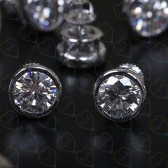 1.70 CTW Round Cut Stud Lab Grown Diamond Earrings for Women