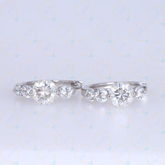 1.70 CTW Round Cut Hoop Lab Grown Diamond Earrings for Women