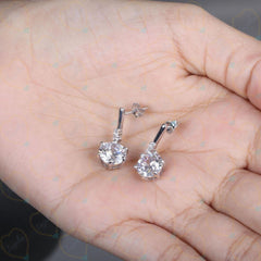 1.70 CTW Round Cut Drop Dangle Lab Grown Diamond Earrings for Women