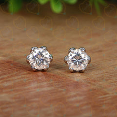 1.70 CTW Round Cut Stud Lab Grown Diamond Earrings for Women