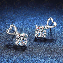 2.00 CTW Round Cut Drop Dangle Lab Grown Diamond Earrings for Women