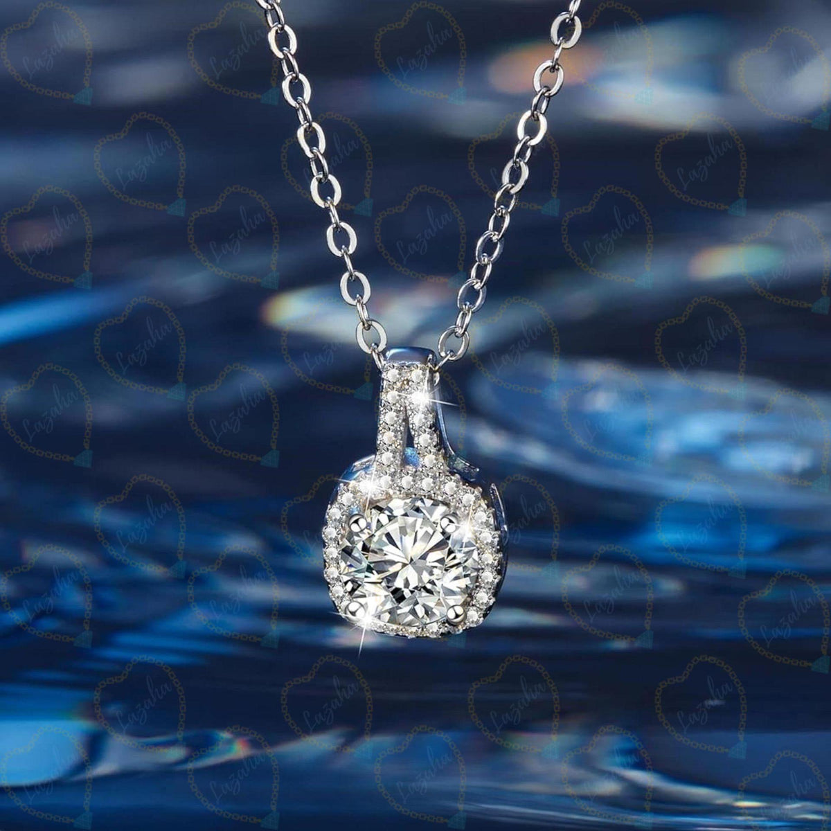 1.00 TCW Round Brilliant Cut Charm Lab Grown Modern Diamond Necklace for Women