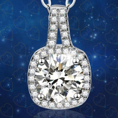 1.00 TCW Round Brilliant Cut Charm Lab Grown Diamond Necklace for Women