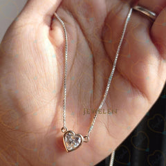 1.30 CTW Heart Cut Charm Lab Grown Diamond Pendant for Women