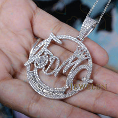 2.00 CTW Round Cut Hip Hop Lab Grown Diamond Pendant for Women