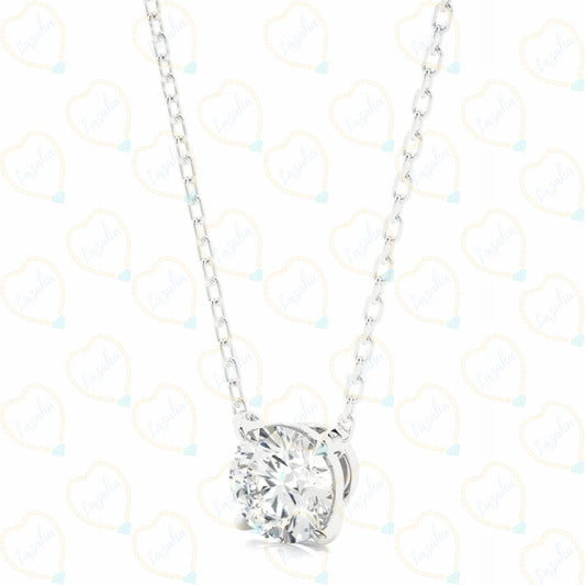 1.00 TCW Round Cut Charm Lab Grown Diamond Pendant for Women